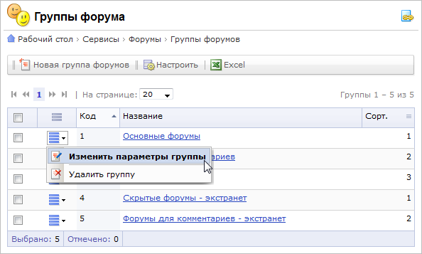 Группы форумов Группы форумов