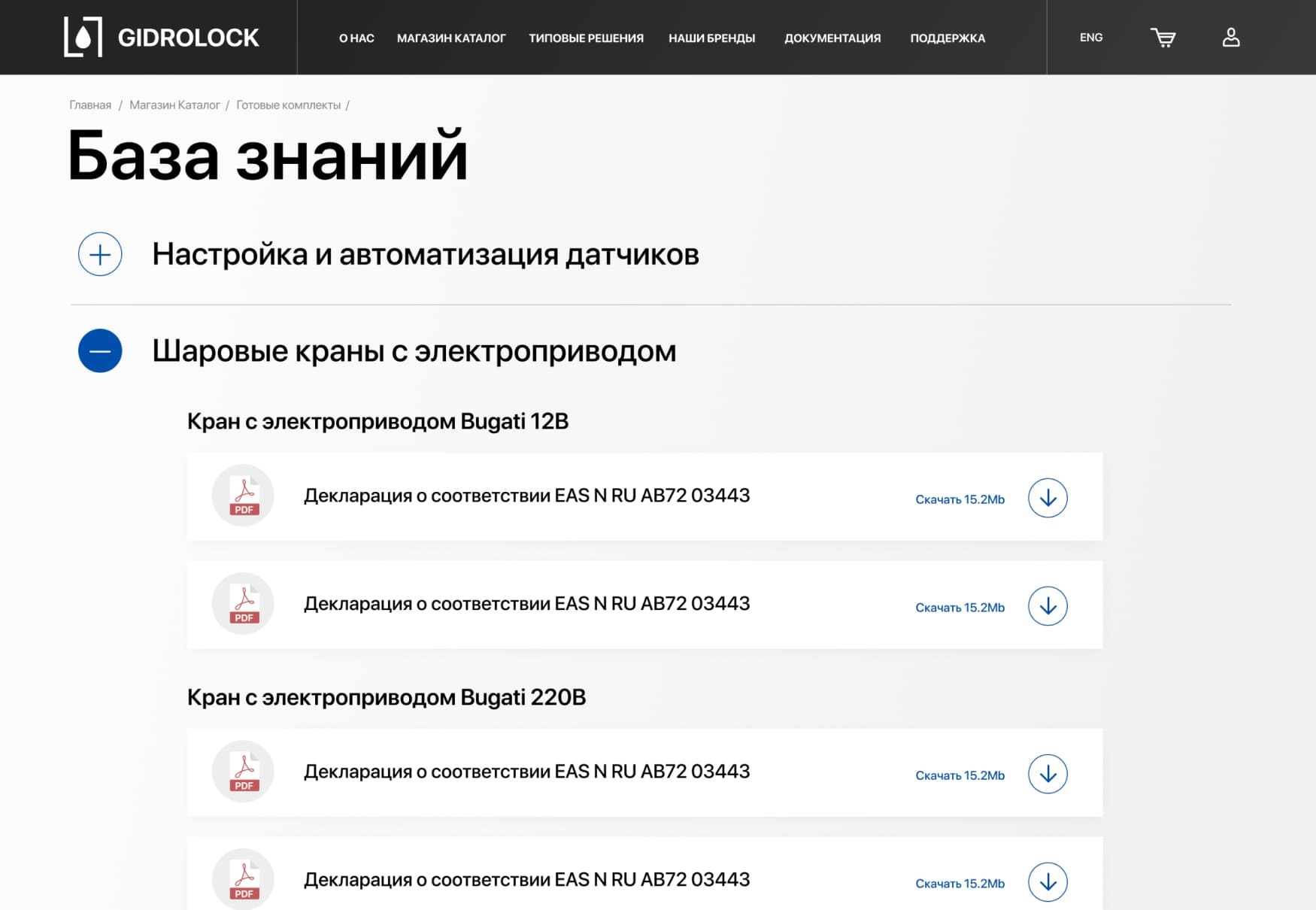 создание сайта для производственной компании gidrolock