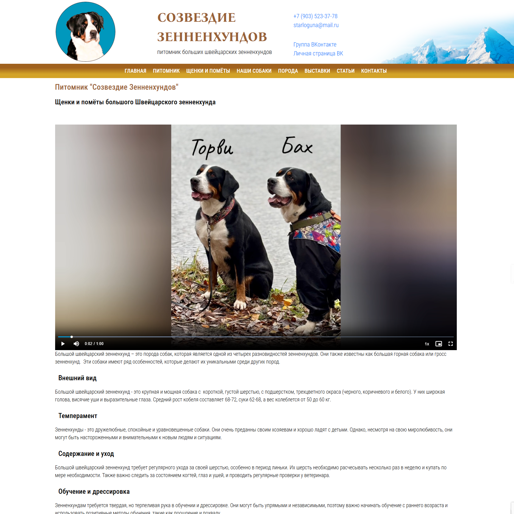 питомник "созвездие зенненхундов"
