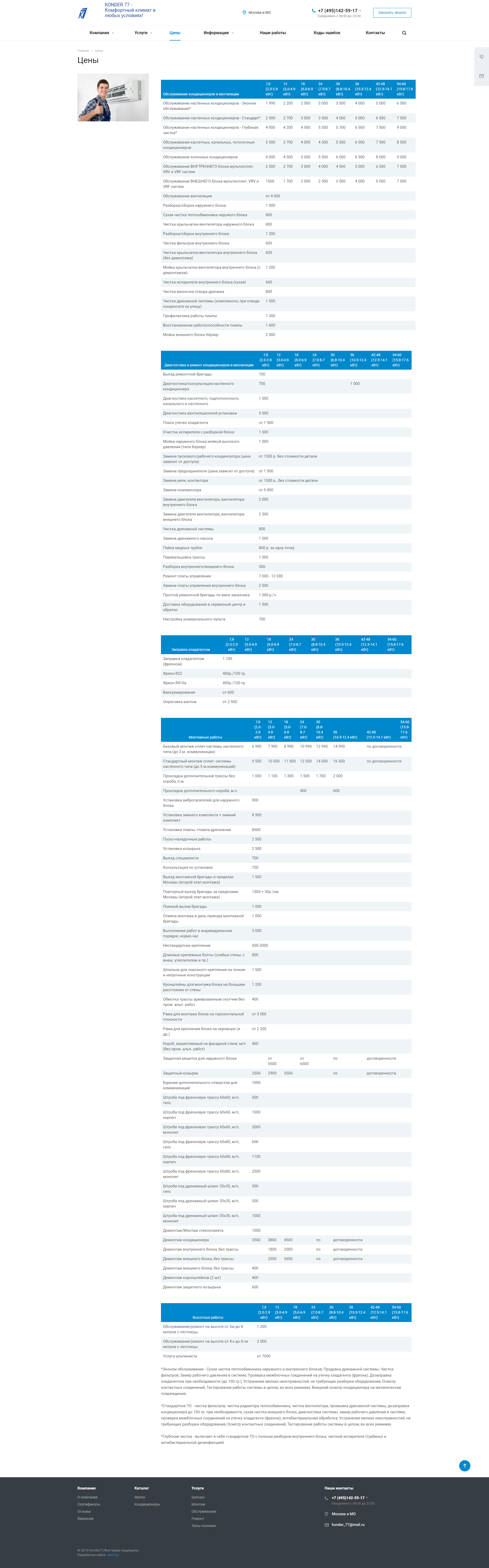 технические обслуживание и ремонт систем кондиционирования "konder77"