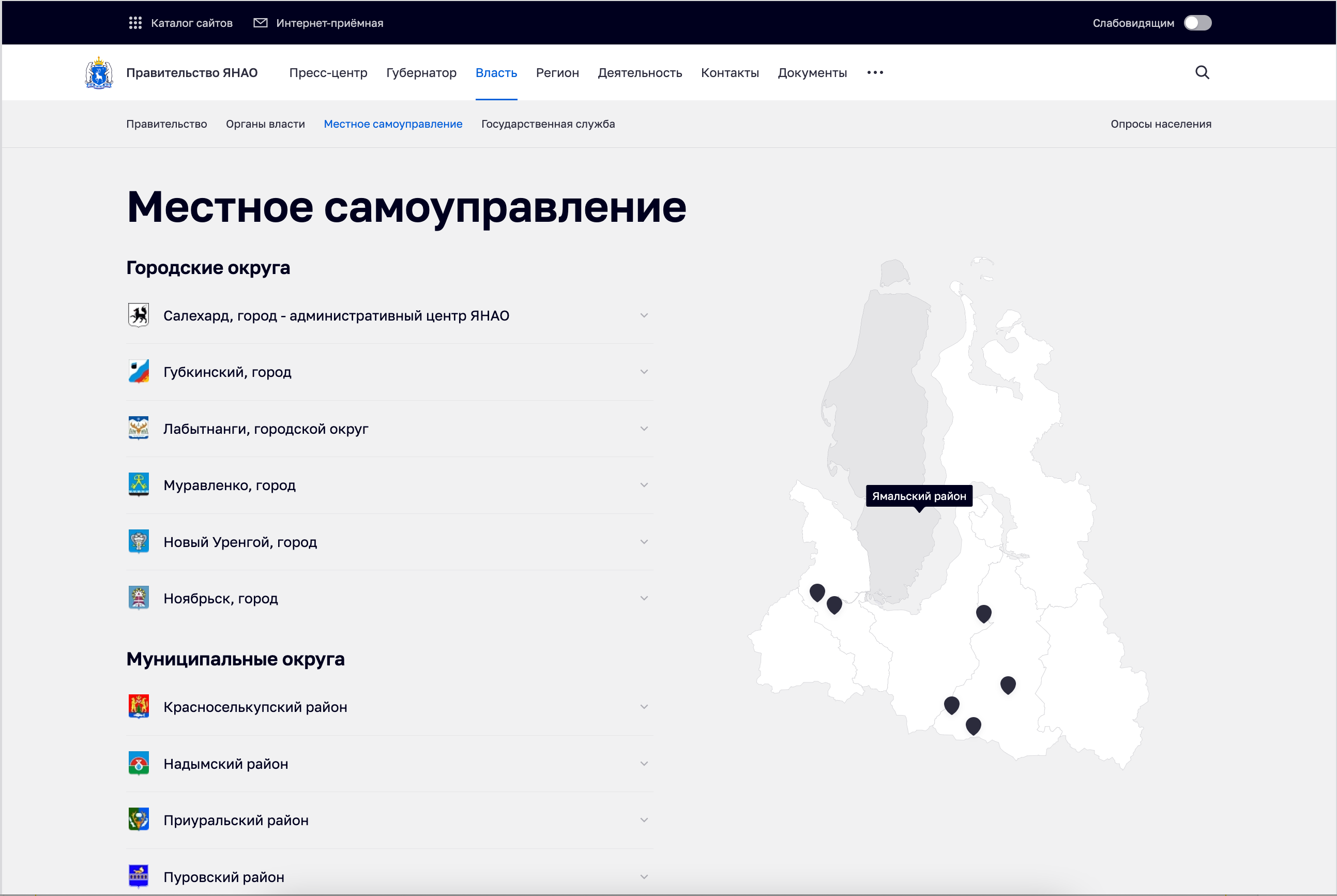 официальный сайт правительства ямало-ненецкого автономного округа
