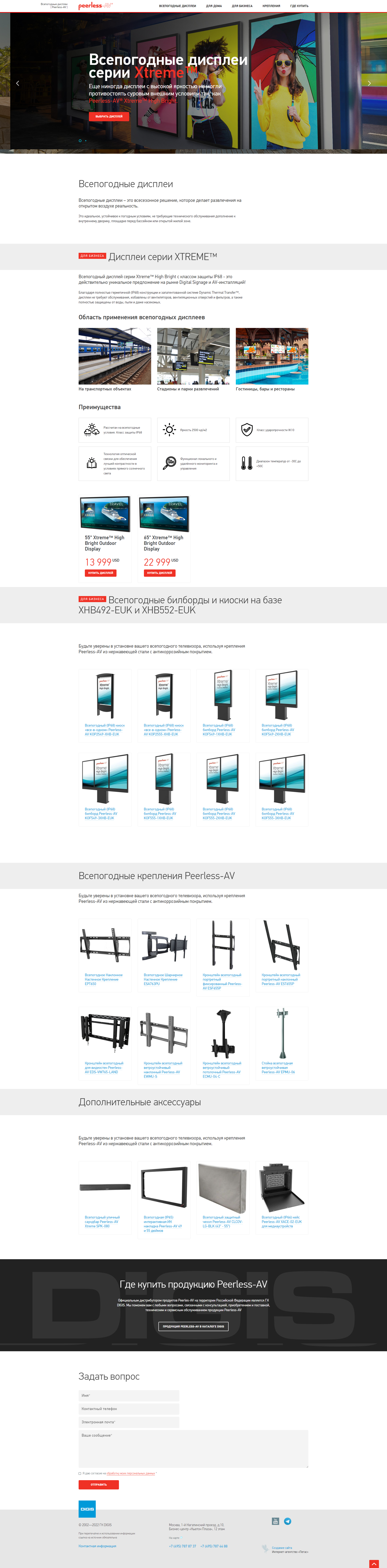 всепогодные панели peerless-av