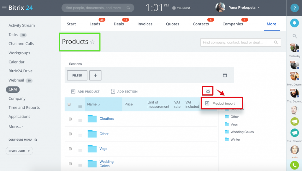 Import vào Bitrix24 CRM