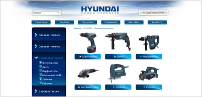 Перечень товаров компании Hyundai Power Products 