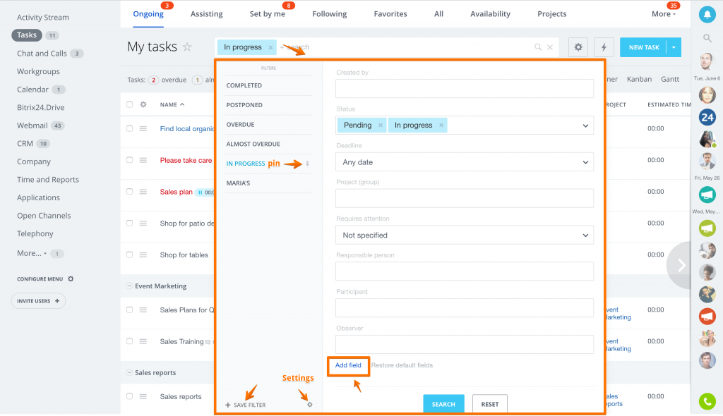 working with tasks
