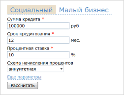 Кредитный калькулятор Кредитный калькулятор