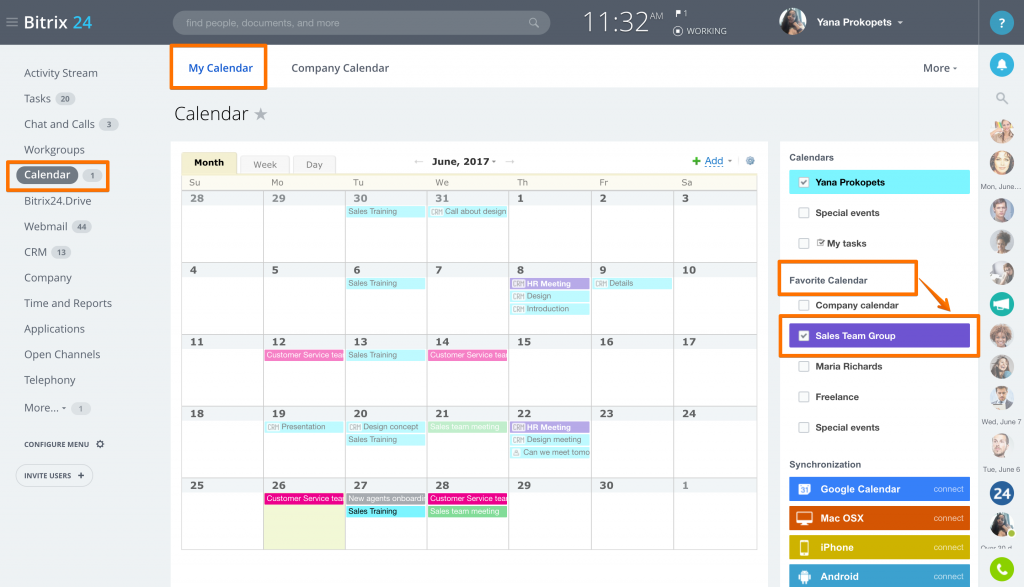 Workgroup calendar