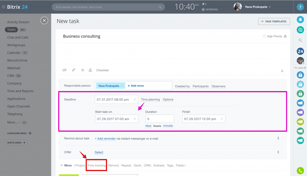 Task Time Tracking